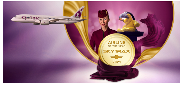 卡塔尔航空被Skytrax评为“2021年度最佳航空公司”